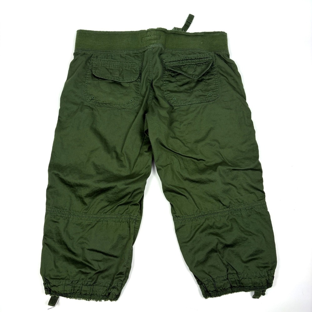 VTG Y2K Bitten by Sarah Jessica Parker Drawstring Capri Joggers Womens Sz 8 Grn - Picture 2 of 13